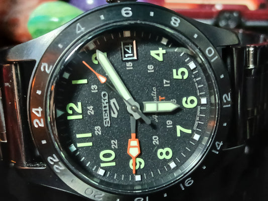 Seiko 5 Sports Automatic GMT Black Dial Men's Field Watch SSK025K1