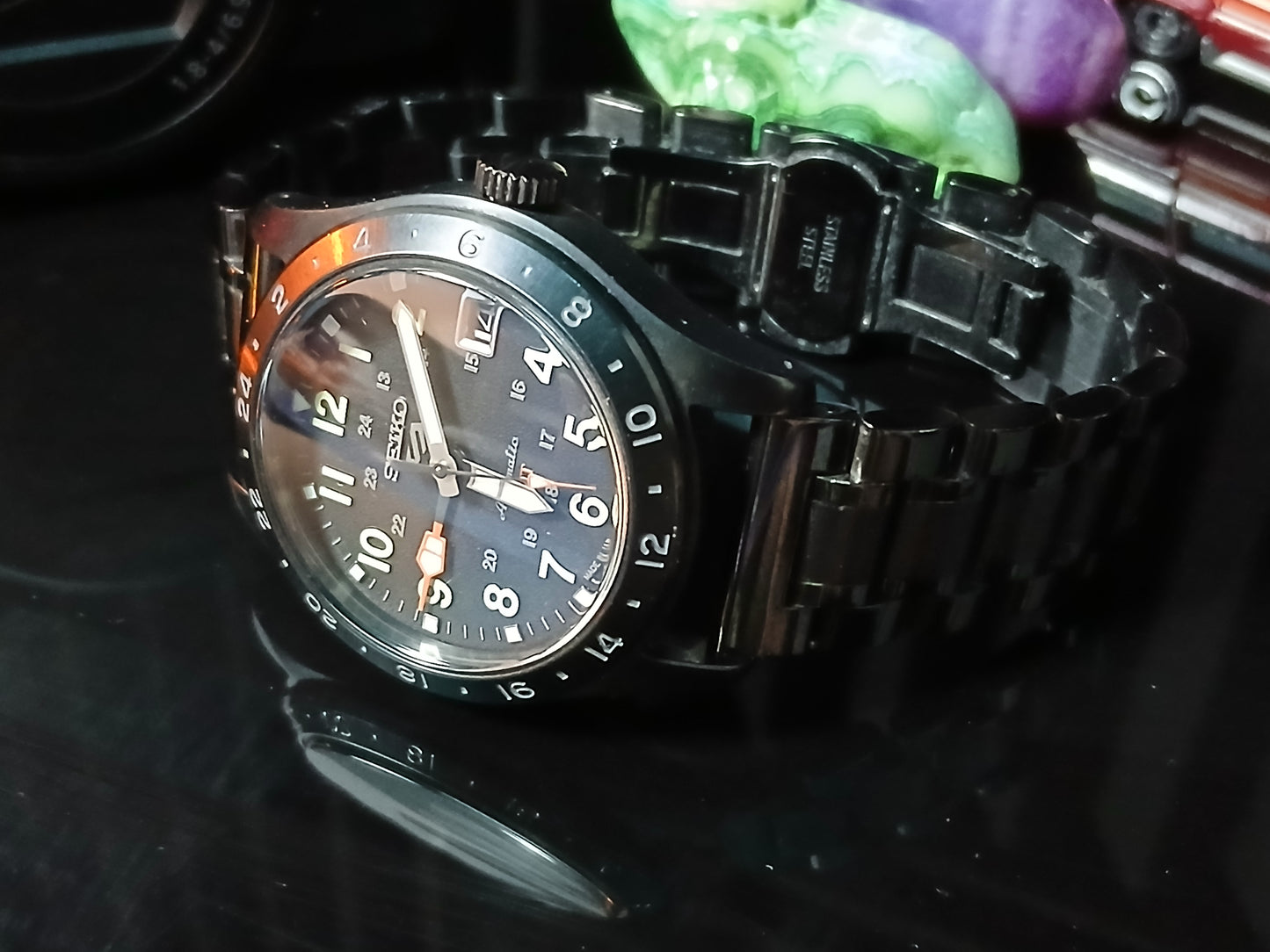 Seiko 5 Sports Automatic GMT Black Dial Men's Field Watch SSK025K1