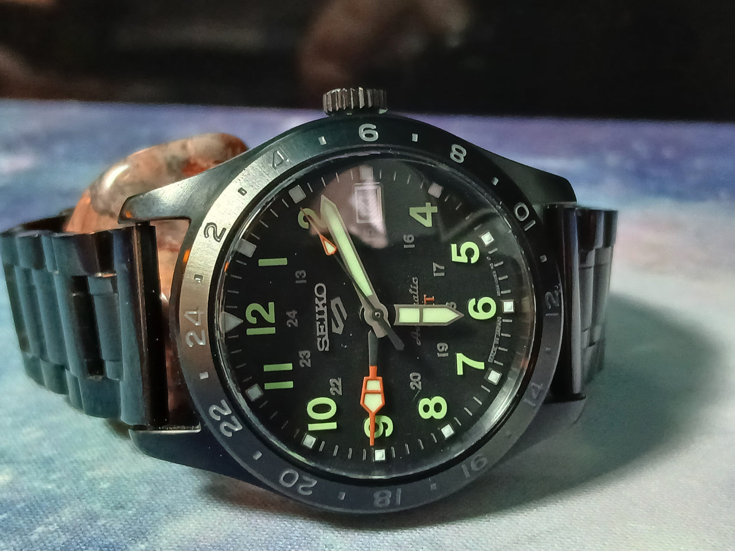 Seiko 5 Sports Automatic GMT Black Dial Men's Field Watch SSK025K1